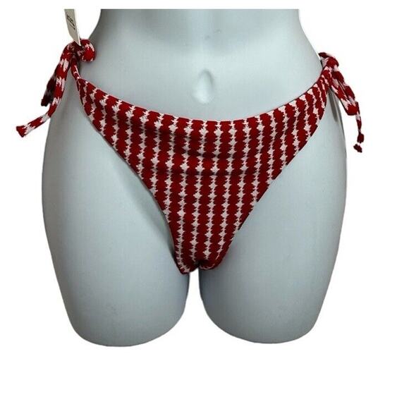 lemlem by Liya Kebede Zala Red String Bikini Bottom Sz XL Adjustable Ties NEW - Picture 5 of 9